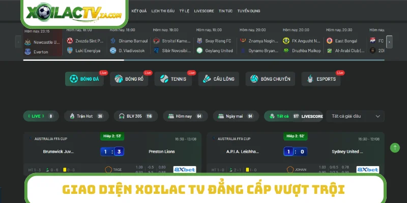 Giao diện XoilacTV đẳng cấp vượt trội