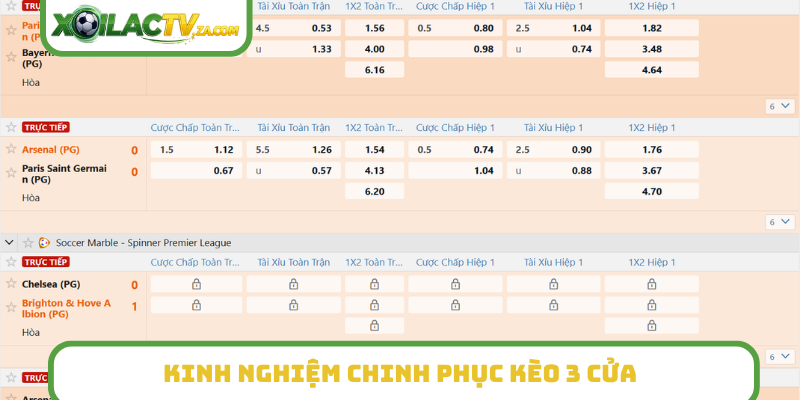 Kinh nghiệm chinh phục kèo 3 cửa