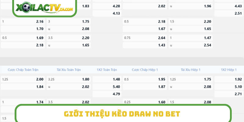 Giới thiệu kèo draw no bet