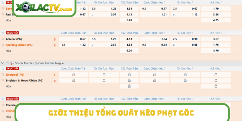 Giới thiệu tổng quát kèo phạt góc
