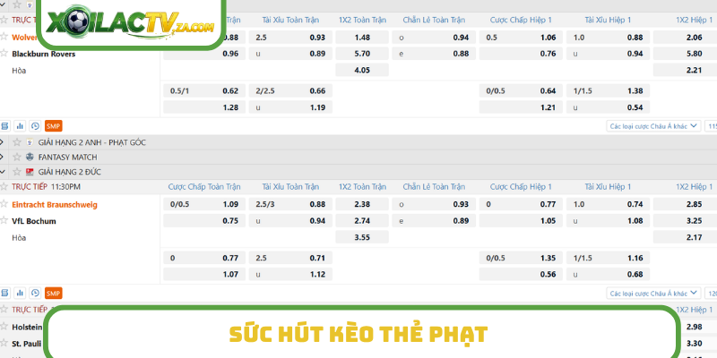 Sức hút kèo thẻ phạt