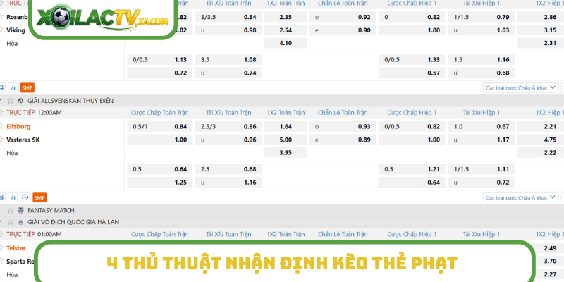4 thủ thuật nhận định kèo thẻ phạt